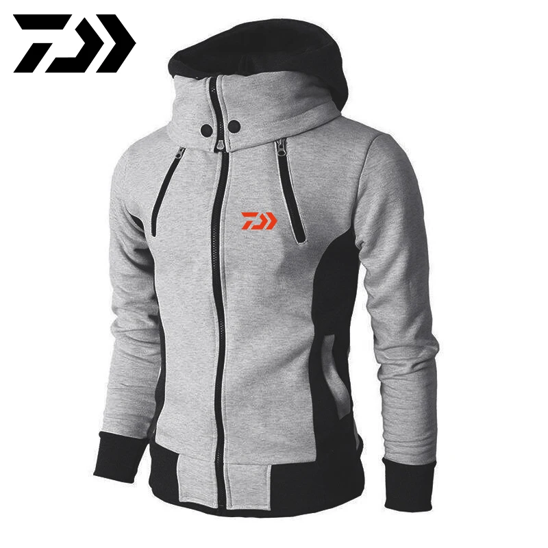Daiwa, зимняя специальная одежда, Анти Москитная, Roupa Pesca, Мужская одежда, одежда для рыбалки, мужская спортивная толстовка для рыбалки - Цвет: Серый