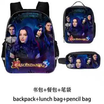 

Disney Descendants Backpack for Teenage Boys Girls Student School Bag Teenage Students Custom Bag 3 Pcs/Set Travel Backpack