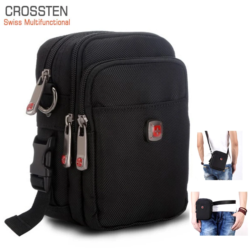 

Crossten Men Waist Pack Swissmultifunction mobile phone bag cellphone Case phone Pouch Shoulder bag wallet coin purse ipad bag