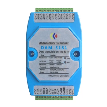 

0-5V/0-10V to RS232 Analog Acquisition Module 2/4/8-channel Voltage Signal Input Isolation Modbus