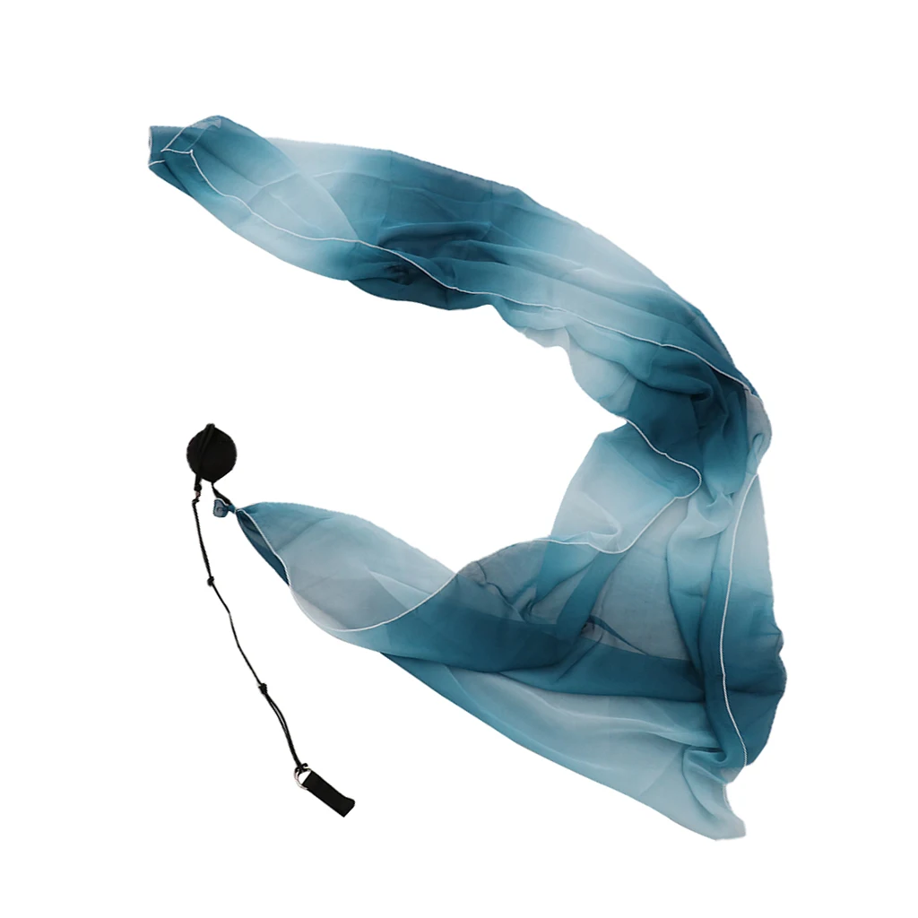 Flowing Silk Veil Poi Thrown Balls Professional Hip-hop Belly Dance Hand Props Comfortable Finger Loops Stage Performance Props - Цвет: 01