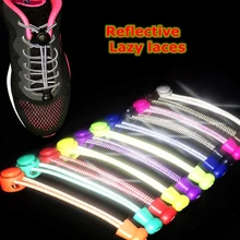 1 пара светоотражающих шнурков, эластичные шнурки без завязок, круглые растягивающиеся фиксирующие шнурки, кроссовки для отдыха, быстро ленивые шнурки