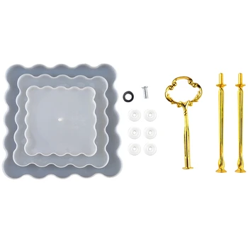 

Three-Layer Square Fruit Tray Mould Diy Crystal Epoxy Fruit Tea Tray Silicone Mould