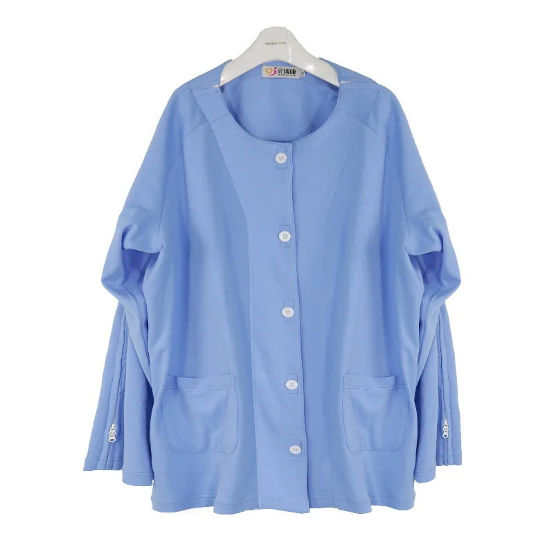 

Patient Care tops Paralysis Clothing Fracture Patient Bedridden Easy to Wear Off Incontinence Pajamas Cotton，two day shipments