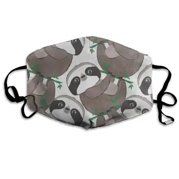 

Face Mask Watercolor Sloth Tree Leaf Customized Cycling Half Face Earloop Nose Mask for Girls