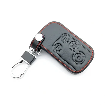 

New Styles 100% Leather Car Key Case Cover for Honda Odyssey Elysion 4 buttons Smart Remote Car Key Bag Wallet Stand Holder
