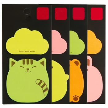 

Cute Kawaii Animal Bear Rabbit Sticker Notes Paper Fluorescent Memo Pads Office School Supplies Student Stationery