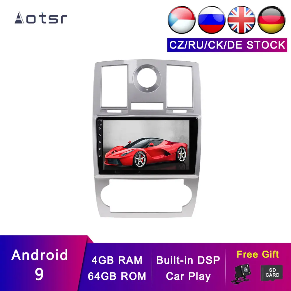 Автомобильный GPS-навигатор AOTSR Android 9 4 + 64 ГБ для Chrysler 300C Jeep Dodge 2004-2014 автомобильный