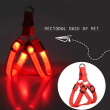 USB LED di Ricarica Luce Guinzaglio del Cablaggio Dell'animale Domestico Del Cane Pettorale Luminoso Regolabile Harness Guinzagli Luce di Sicurezza di Nylon Cinghia Della Cassa(China)