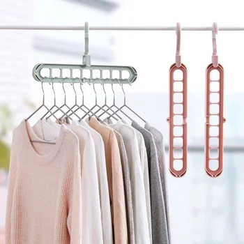 

Clothes Hanger Magic Multi-port Support Circle Drying Rack Multifunction Plastic Hangers for T-shirt pants Home Storage