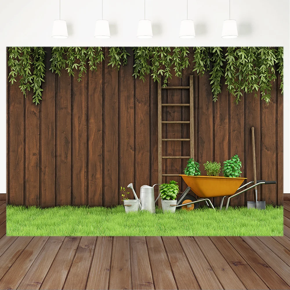 Spring Garden Wooden Wall Photography Backgrounds Lawn Landscape Backdrop Children Backgrounds For Photo Studio Background Aliexpress