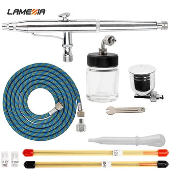 

LAMEZIA 7/22cc Cup 0.2/0.3/0.5mm Nozzles Dual Action Airbrush Kit Spray Gun For Craft Cake Paint Art Paint Sprayer