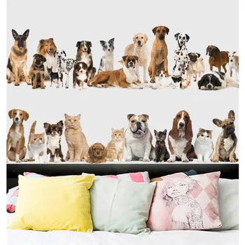 

cartoon animal dogs best friends forever wall decals for kids rooms home decor pvc wall decals 60*90cm mural art diy posters