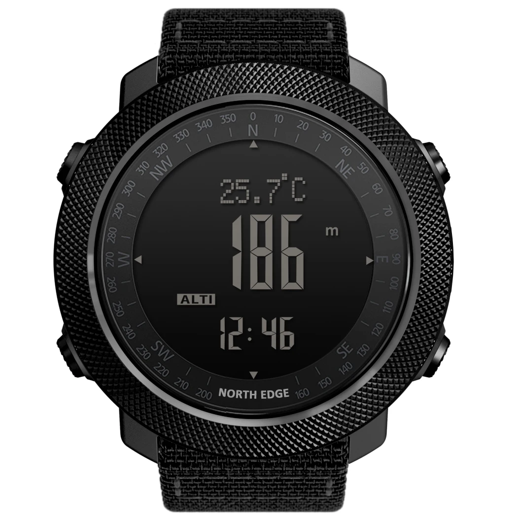 Часы NORTH EDGE мужские цифровые спортивные в стиле милитари для бега плавания с