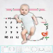 Покрывало для фото новорожденных с буквенно-цифровым узором в скандинавском стиле реквизит для фотосъемки фон ткань одеяло игровой коврик 100x100 см