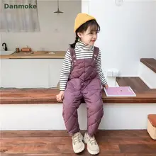 Danmoke/детские штаны для девочек, Леггинсы теплые хлопковые зимние штаны для малышей штаны для мальчиков детские потертые брюки комбинезоны для малышей