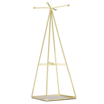 

Nordic Style Wrought Iron Jewelry Storage Rack Creative Jewelry Earrings Display Storage Shelf Makeup Organizer Gold