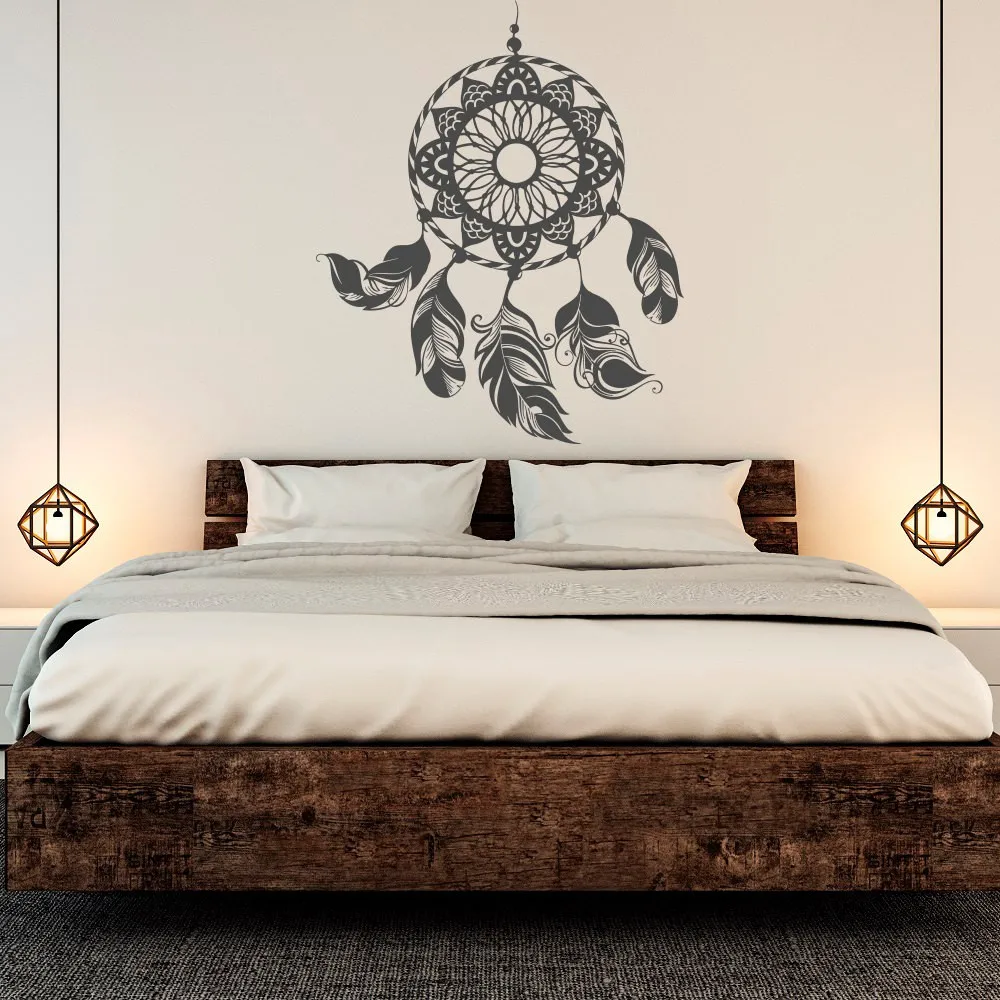 

Dreamcatcher Decal Dream Catcher Wall Sticker Feather Wall Decal Boho Bohemian Bedroom Decor Poster Wall Art Decals Mural LW170