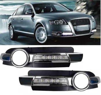 

Led Daytime Running Light Fog Lamp Cover DRL For Chrome Audi A6 A6L C5 2005-2008