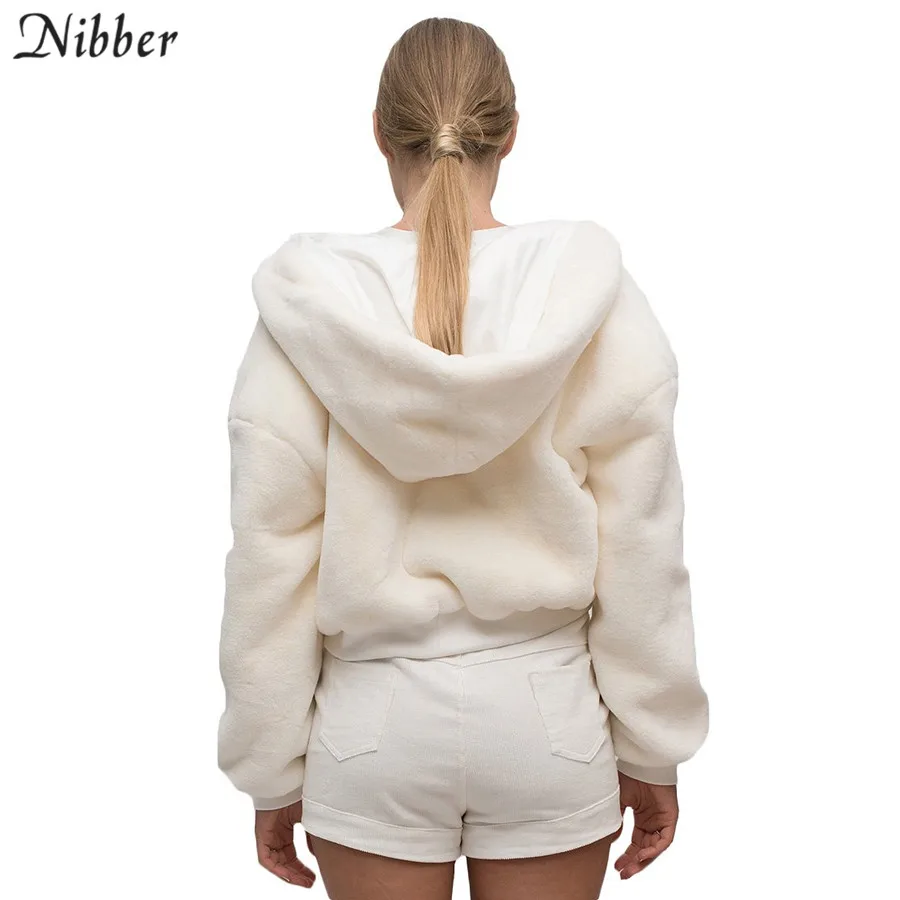 Nibber осень зима белое меховое пальто женские топы mujer офисные женские уличные для отдыха чистый элегантный балахон Свободная куртка теплое пальто mujer