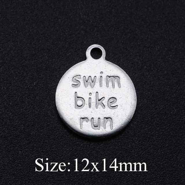 5pcs/lot 316 Stainless Steel Swim Bike Run DIY Charm Pendant Wholesale  Accept OEM Order Bracelet Making Charms