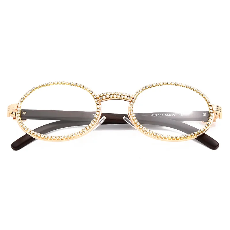Oreldia, модные солнцезащитные очки, кожаный чехол, сумка, коробка для женщин, с роскошным бриллиантом, овальная, прозрачная оправа для очков, мужские очки, Gafas De Sol - Цвет оправы: 6 gold clear