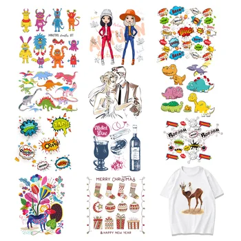 

Cute Small Animal Iron-on Clothes Patches Dog Cat Dinosaur Heat Transfers Vinyl Patch Children Boy Girl DIY Clothing Sticker F