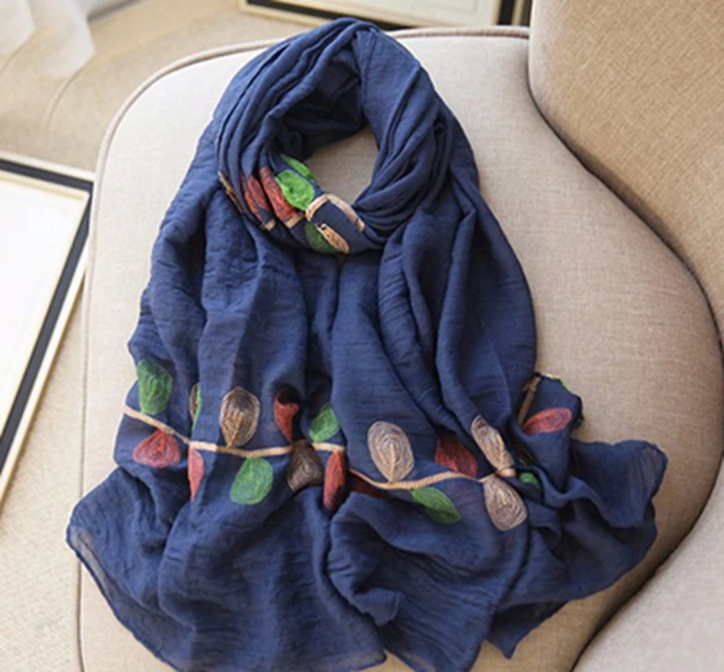navyblue Новое поступление 180x90 см женские хлопковые шарфы универсальные шали большого размера мягкий кашне мусульманский хиджаб Bufandas солнцезащитный шарф - Цвет: navyblue