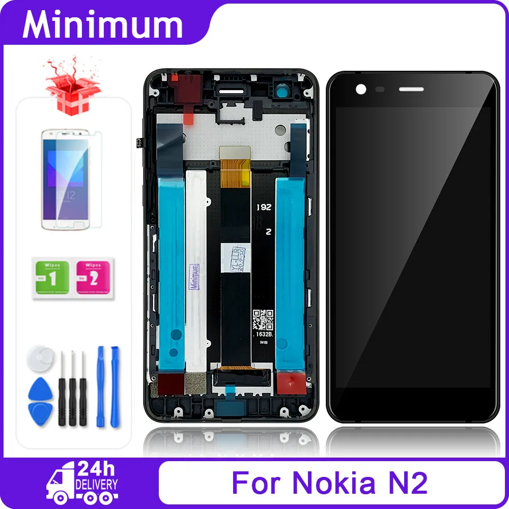 For Nokia 2 TA-1007 5.0&quot LCD Display Touch Screen With Frame Replacement Parts Nokia2 N2 TA-1029 TA-1023 TA-1035 TA-1011 | Запчасти