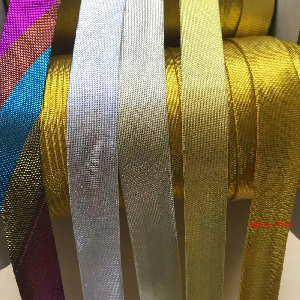 15 мм ширина в сложенном виде металлик золото серебро Атлас косой ленты для пошив одежды «сделай сам» и обрезки