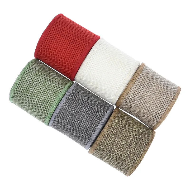 

30meters/lot Solid Color Grid Hemp Ribbons Home Party Decor Bowknot Diy Craft Gift Packaging Material(6colors/lot,5meter/color)