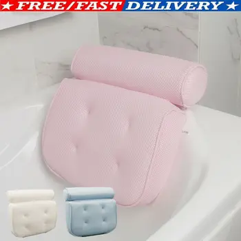 

Waterproof Bath Pillow Cushion Non Slip Suction Cups for Spa Bathtub Headrest Breathable Mesh Spa Bath Pillow with 6 Suction Cup