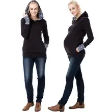 Осенняя Толстовка для кормящих мам, зимняя одежда для беременных и кормящих женщин, топы с капюшоном, футболка, одежда для кормления