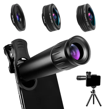 

Camping Sporting Event Universal HD Macro Fisheye Smartphone Telescope Professional With Tripod Telephoto Lens Set Wide Angle