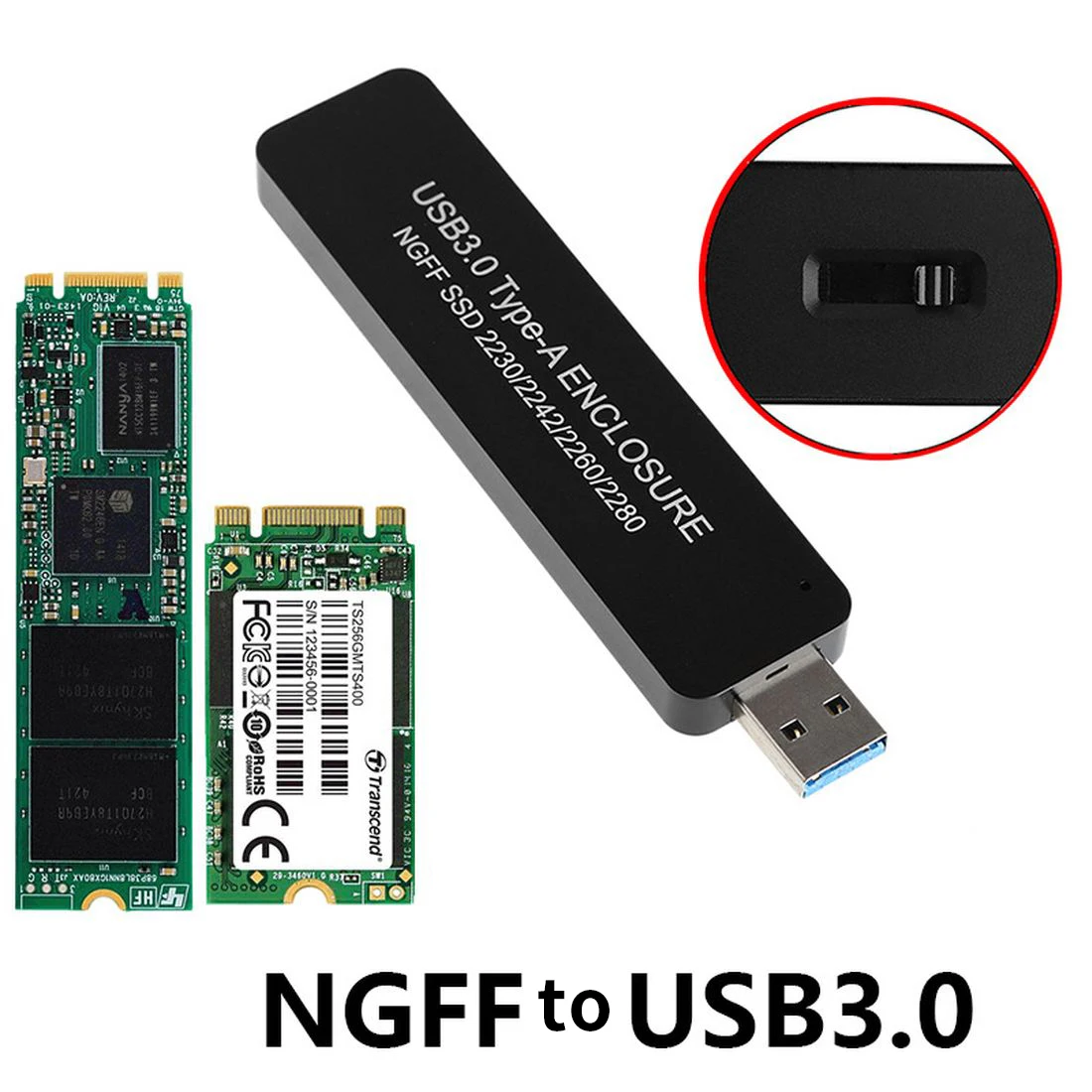 Телескопический USB 3 0 HDD чехол M.2 SATA SSD Внешний корпус растягивающийся разъем для