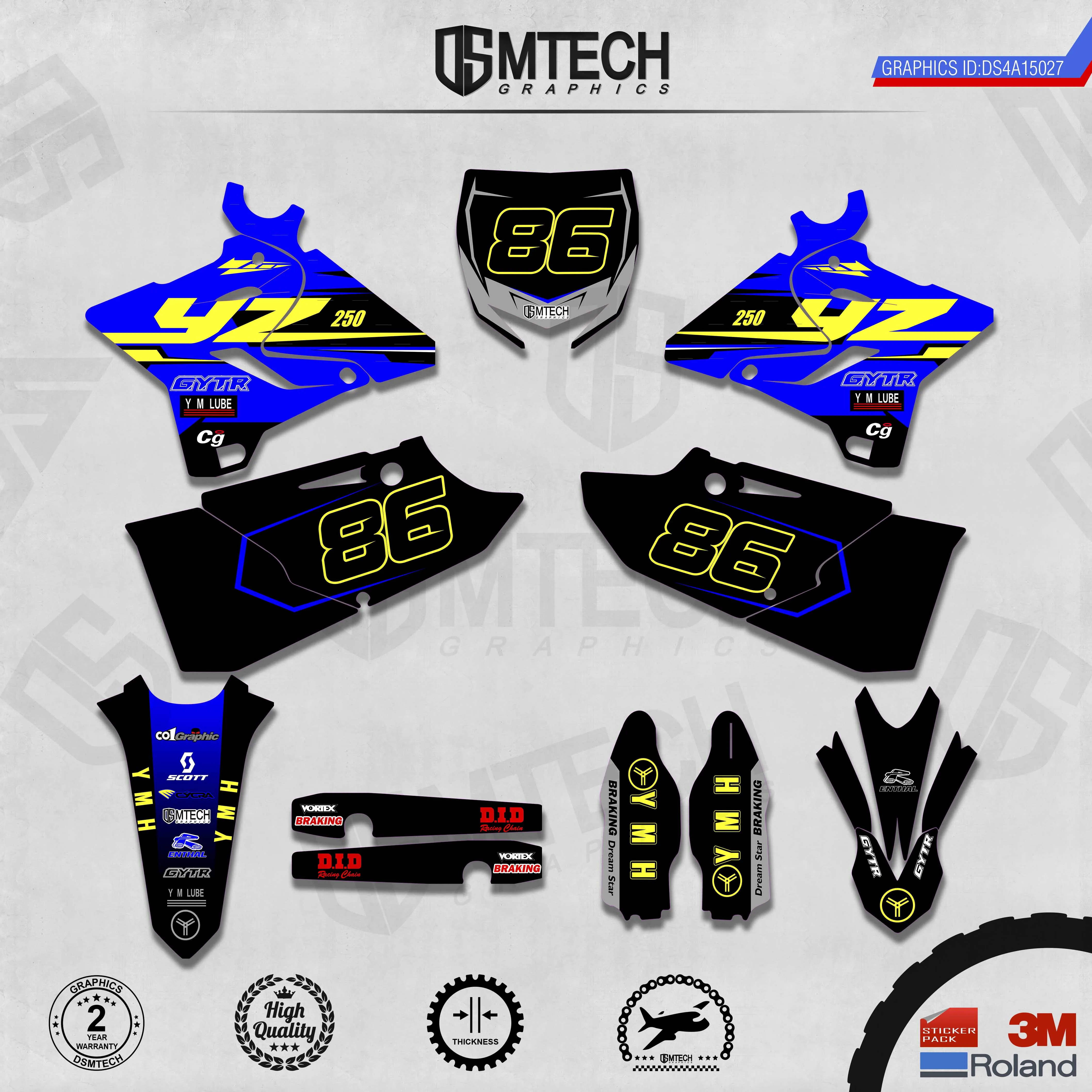 DSMTECH Customized Team Graphics Backgrounds Decals 3M Custom Stickers For   YZ125-250 Two Stroke 2015-2019  027 fila stroke 2 t31tm01807f148