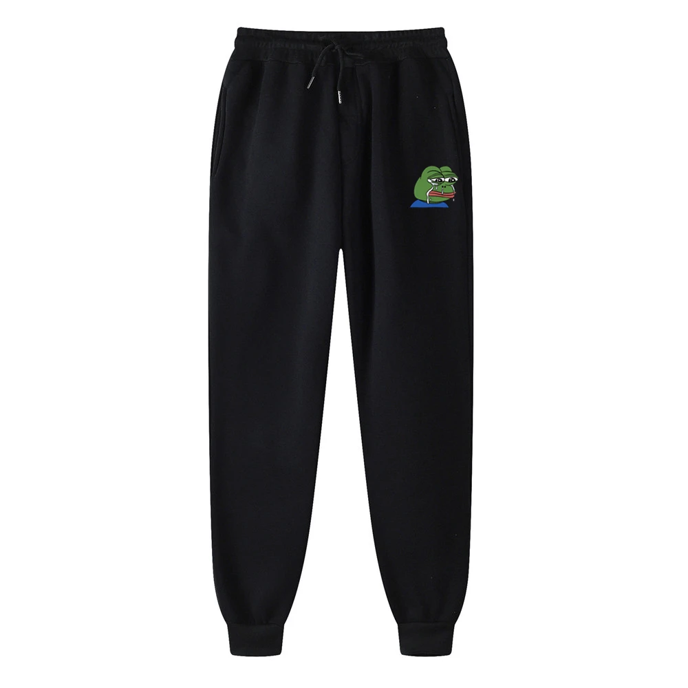 Funny Frog Print Fleece Pants Trousers Women Jogging Streetwear Comfortable Sweatpants Fitness Workout Running Sporting Clothing | Женская