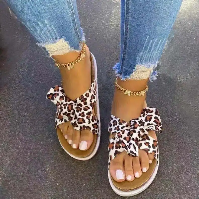 rainbow bow sandals