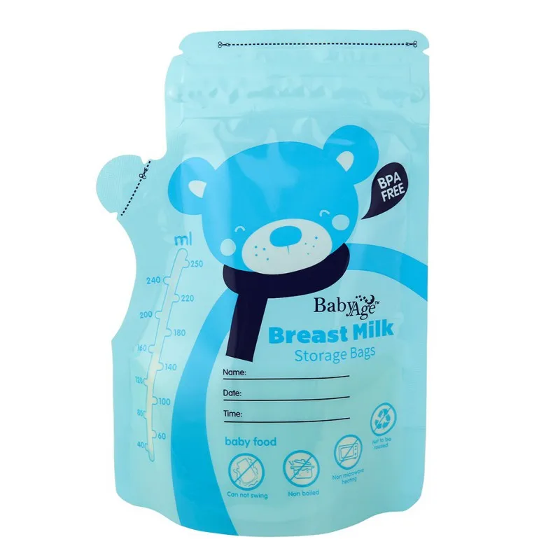 30 шт./упак. 250 мл 4 цвета контейнер для детского питания хранение грудного молока сумки высокого качества BPA твердая Кормление детские жидкие пищевые сумки