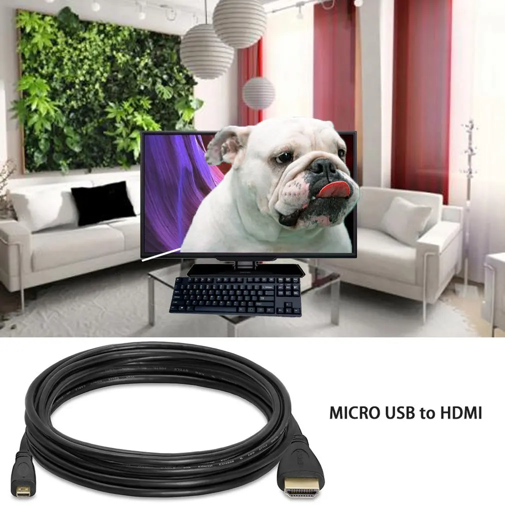 1 м Micro USB к HDMI 1080p провод кабель ТВ AV адаптер Мобильные Телефоны Планшеты HD tv