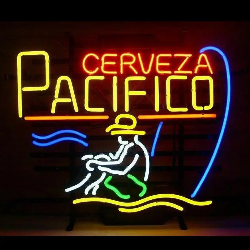 Custom Made Cerveza Pacifico Glass Neon Light Sign Beer Bar Pendant