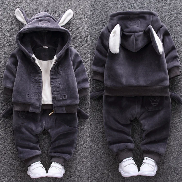 

CHILDREN'S Cotton Wear GIRL'S Suit Thick plus Velvet Autumn And Winter 0-1-2-3-4-Year-Old Male Baby Clothes Baby Two-Piece Set