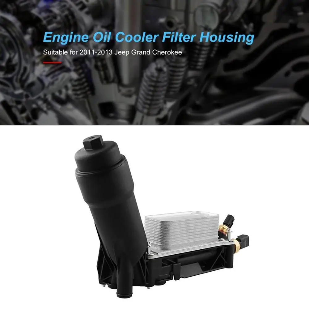 

Oil Cooler Filter Housing Engine Oil Cooler and Filter Housing Adapter Kit for 11-13 Jeep for Dodge for Chrysler