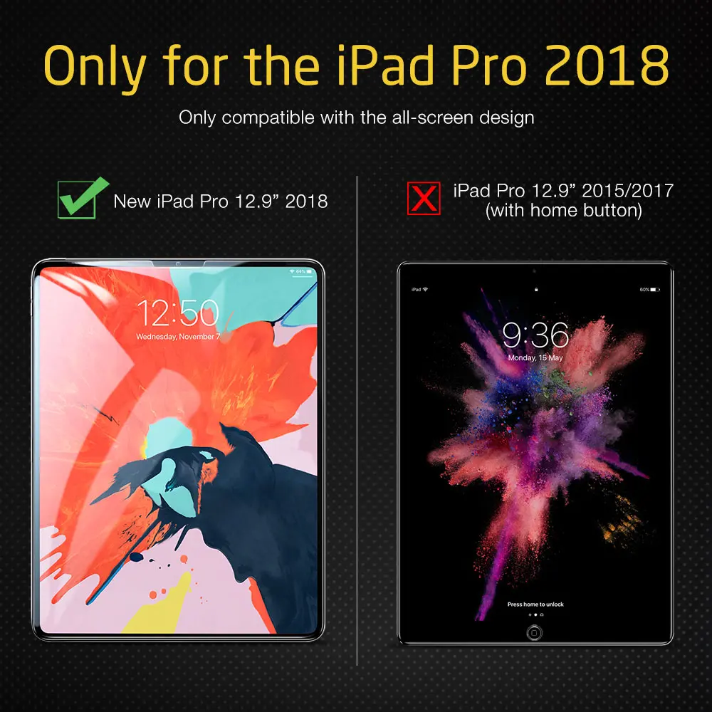 ESR Защита экрана для Apple iPad Pro 12,9 пленка 9H закаленная защитная пленка из закаленного стекла защита для iPad Pro 12,9