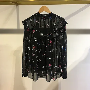 

Law Single 2020 Floral Lotus Leaf Edge Pullover Lantern Sleeve Second Piece Set Women's Wear Top 190713