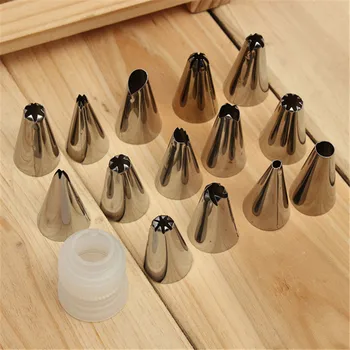 

14pcs/Set Nozzles Pastry Tube 1 Link Conversion Cake Cream Mounting Patterns Tool Pastry Mold