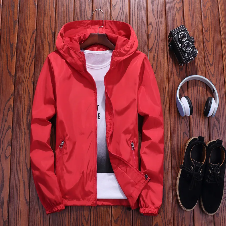 

Plus Size 6XL 7XL New Spring Summer Bomber Jacket Men Women Casual Solid Windbreaker Zipper Thin Hooded Coat Outwear Male Jacket