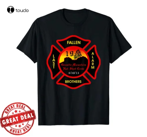 Prescott Granite Mountain Hotshot Memorial Last Alarm Maglietta Nera Da Uomo