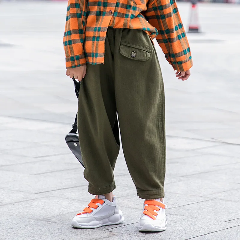 

Kids Pants Baby Girls Casual Overalls Pants 8 10 12 Year Autumn Children Pants Pocket Girls Sport Trousers Girls Cargo Pants