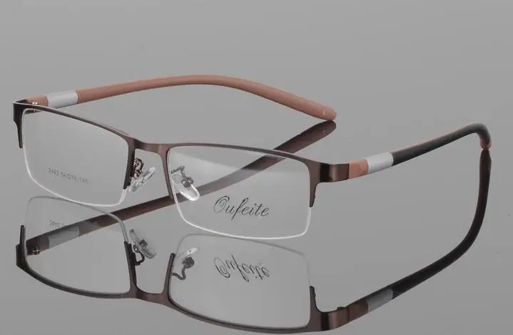 Men Business Glasses Frame Male Fashion Semi Rimless Transparent Eyeglasses Myopia Presbyopia Optical Prescription Spectacles N5 - Цвет оправы: 2